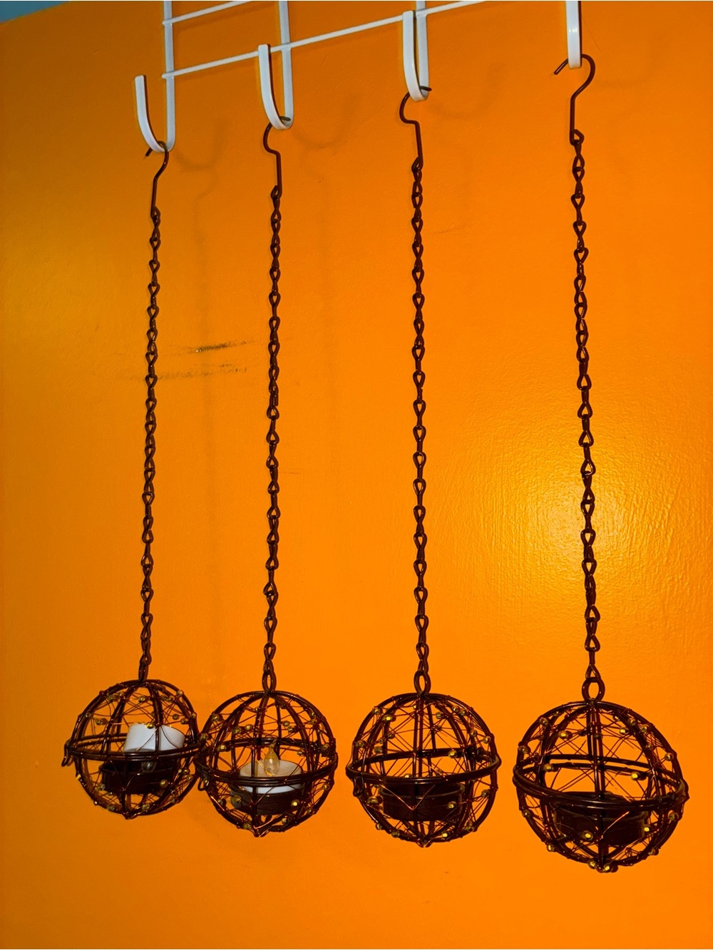 Hanging Wicker Tea Light Holders